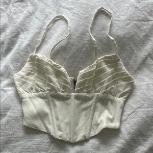 Princess Polly Cream Corset Top